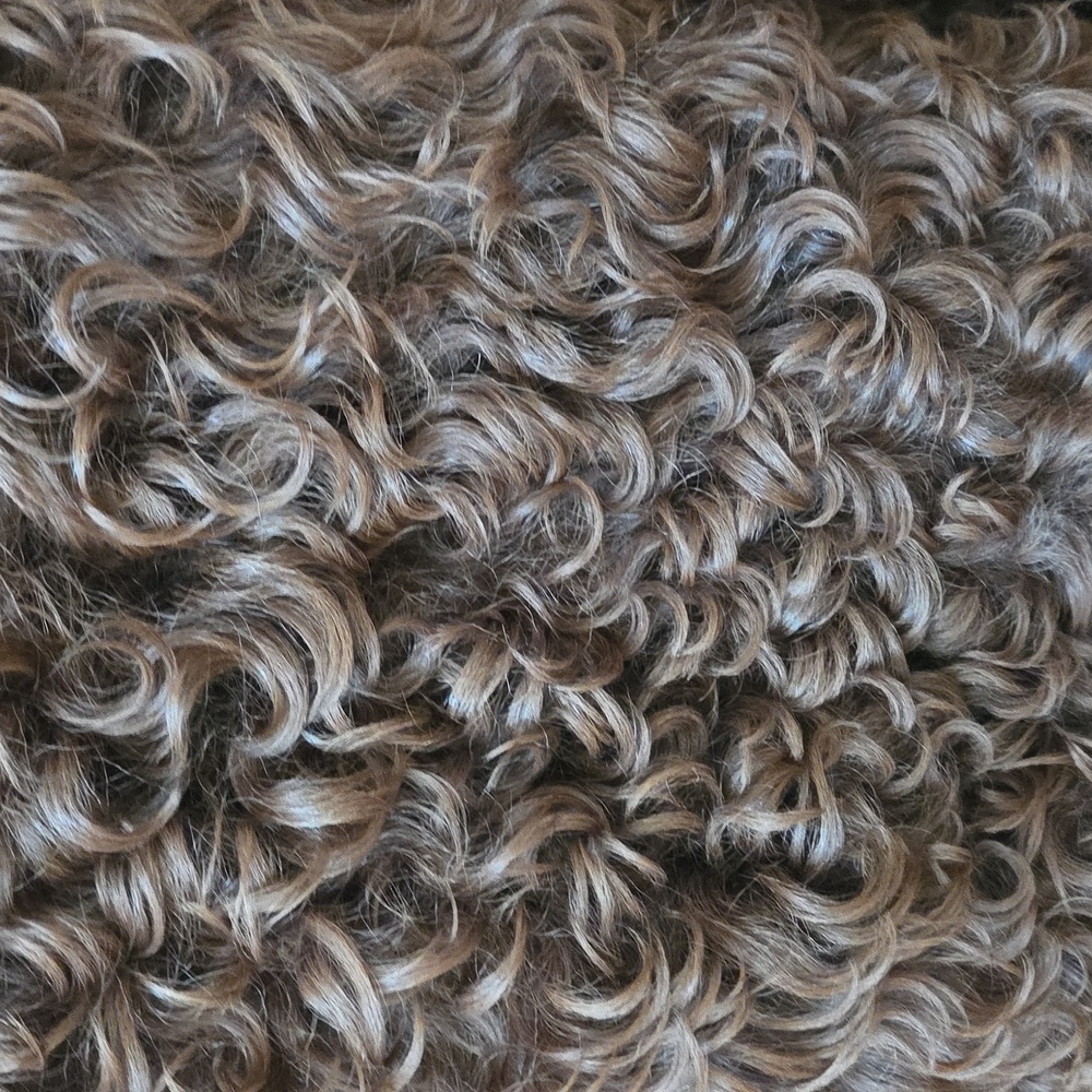 Brown Mongolian Curly Shearling Coat-L - Picture 3 of 7
